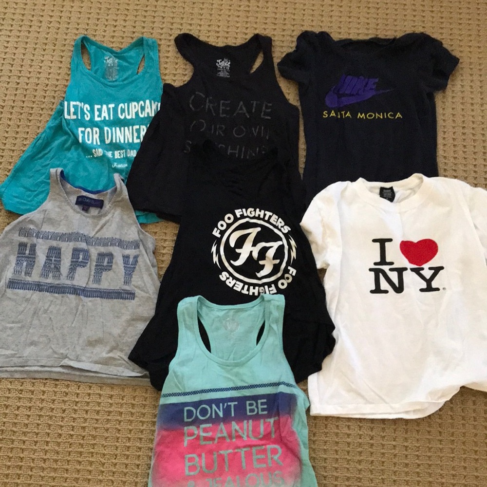 Bundle of 7 Justice Nike Girls T-Shirt, 8-12